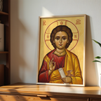 Christ Pantocrator Orthodox Icon Print, Christian Wall Decor, Baptism Gift, Holygraceart