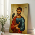 Saint Sebastian Icon Wall Art, Courage and Protection Gift Orthodox, Holygraceart