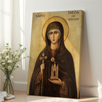 Saint Hilda of Whitby Icon Print, Christian Learning Gift Orthodox, Holygraceart