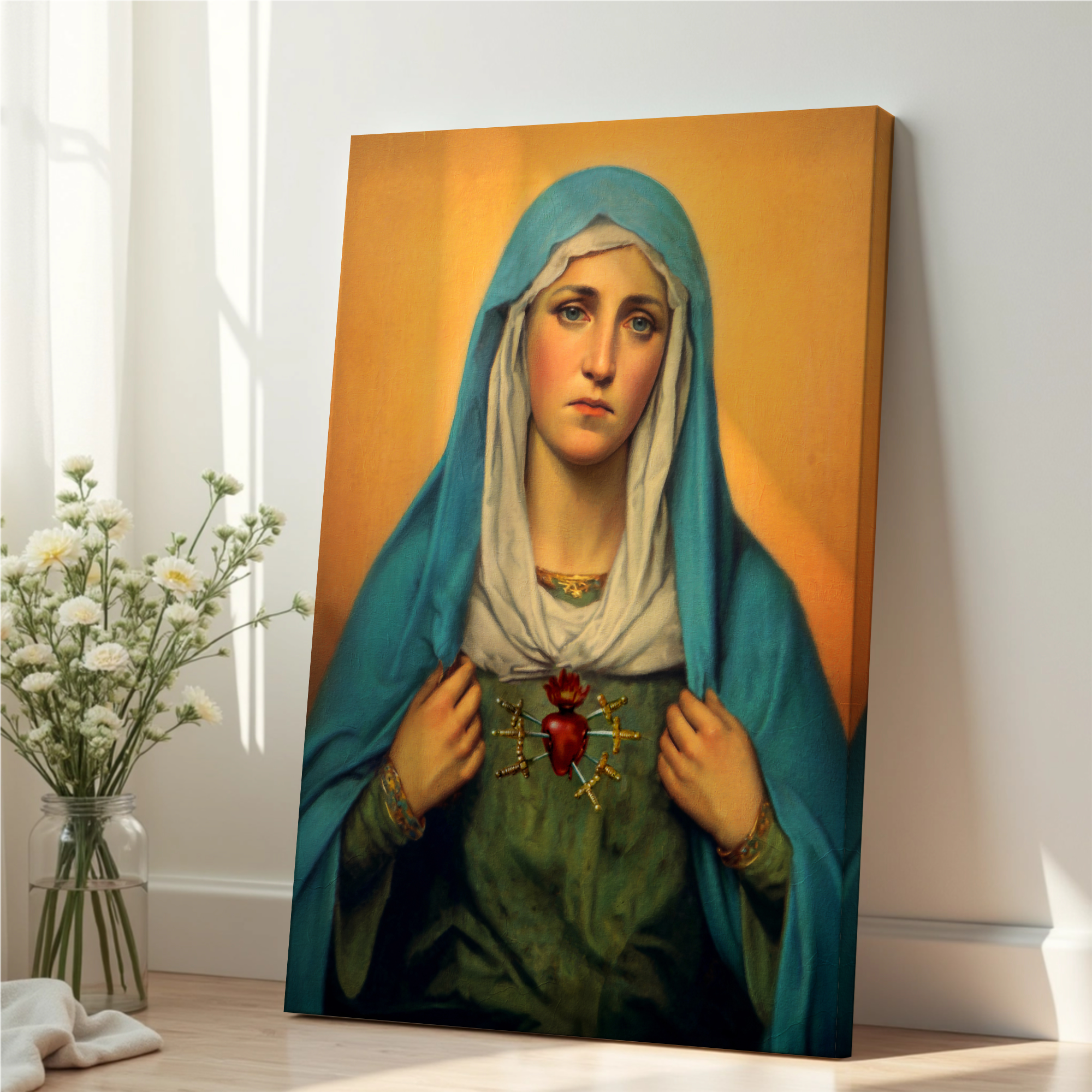 Our Lady of Sorrows Wall Art, Marian Wall Decor, Confirmation Gift