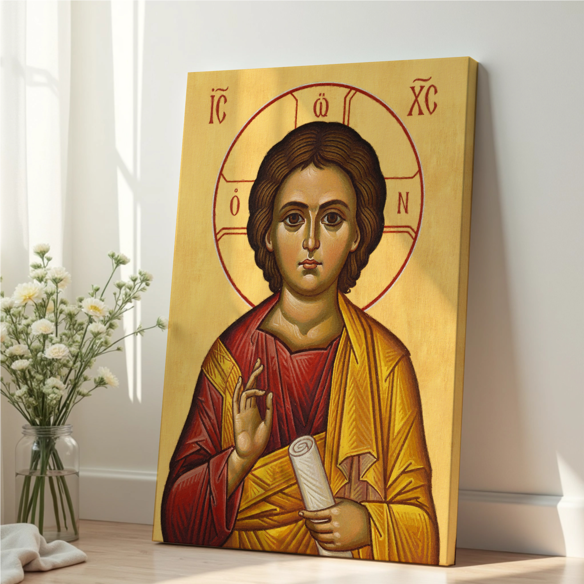 Christ Pantocrator Orthodox Icon Print, Christian Wall Decor, Baptism Gift, Holygraceart