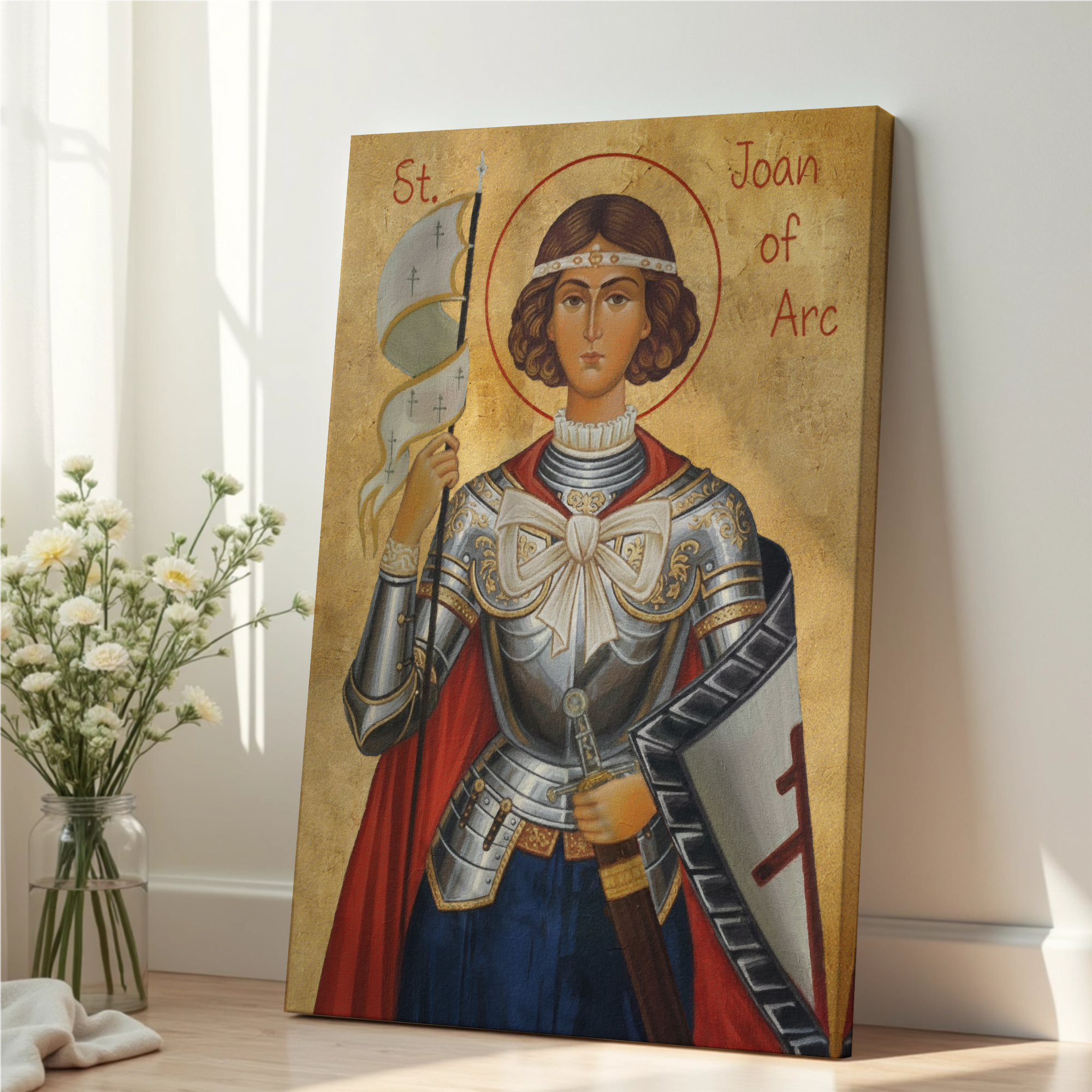 Saint Joan of Arc Icon Print, Patron Saint Warrior, Confirmation gift, Holygraceart