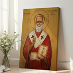 Saint Nicholas of Myra Icon Print, Bishop Blessing Orthodox Wall Art, Holygraceart