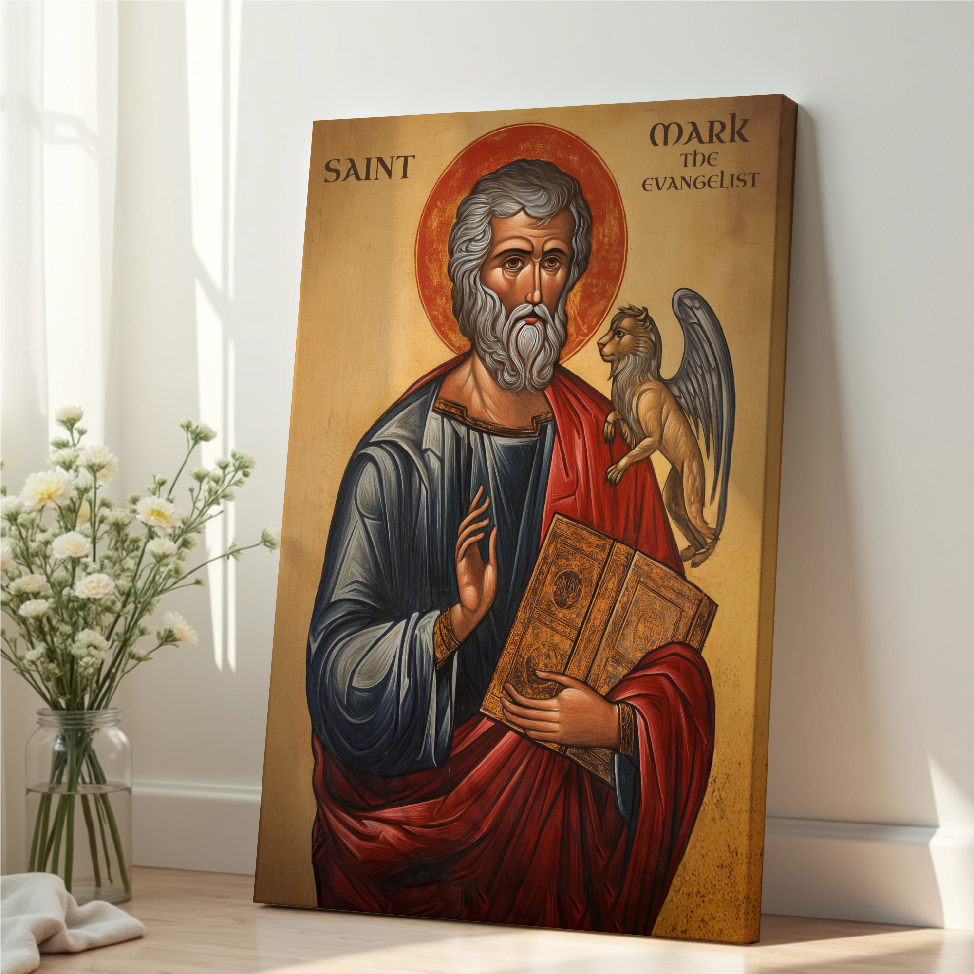 Saint Mark the Evangelist Icon Print, Gospel Writer Gift, Scripture Study Gift