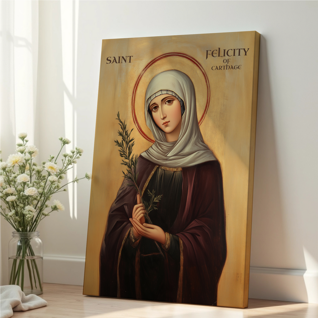 Saint Felicity of Carthage Icon Print, Courage in Suffering Orthodox Wall Art, Holygraceart