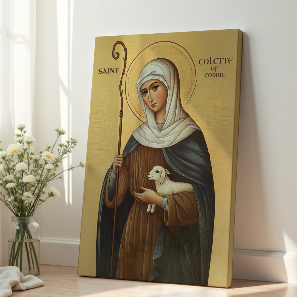 Saint Colette of Corbie Icon Print, Expecting Mother Gift, Sacred Home Decor, Holygraceart