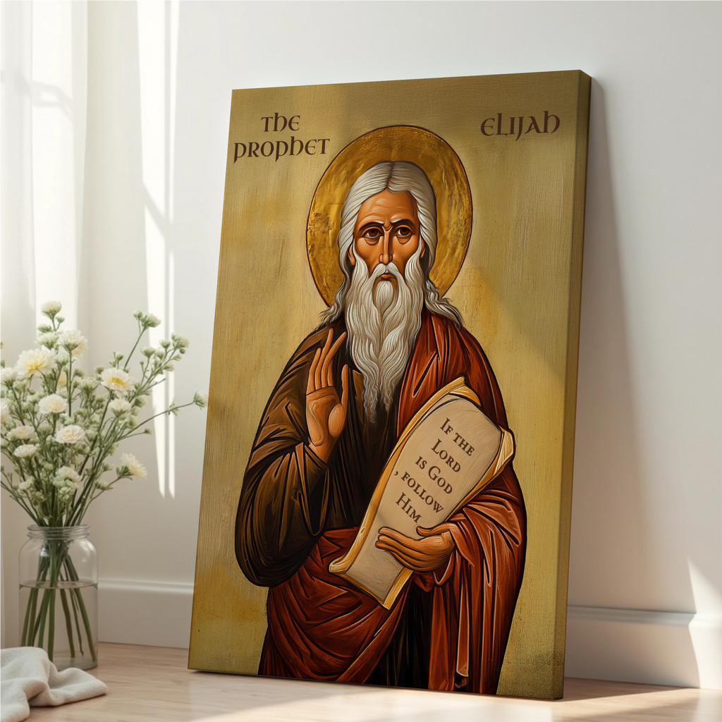 Prophet Elijah Icon Print, Biblical Prophet Gift Byzantine Wall Art, Holygraceart
