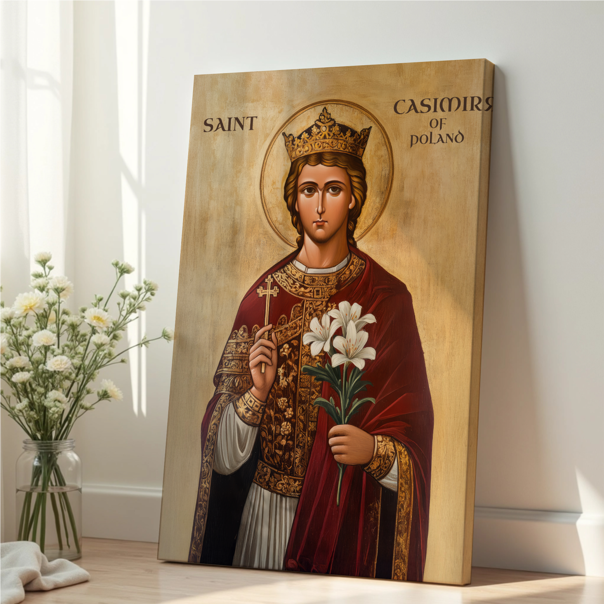 Saint Casimir of Poland Icon Print, Youth Patron Gift, Orthodox Home Decor, Holygraceart