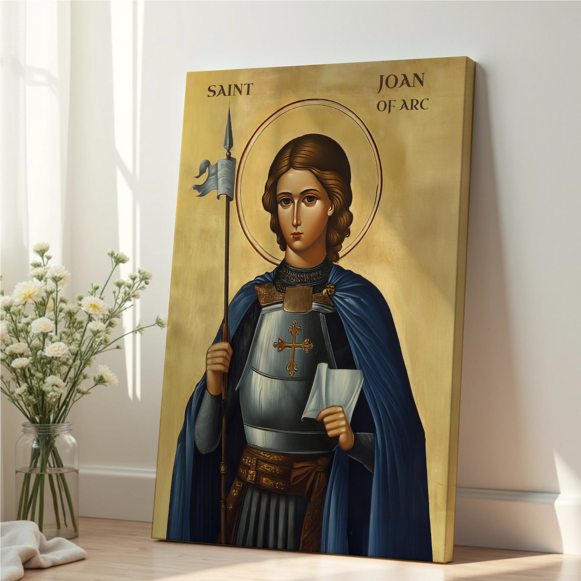 Saint Joan of Arc Icon Print, Courage and Calling Gift, Byzantine Wall Art, Holygraceart