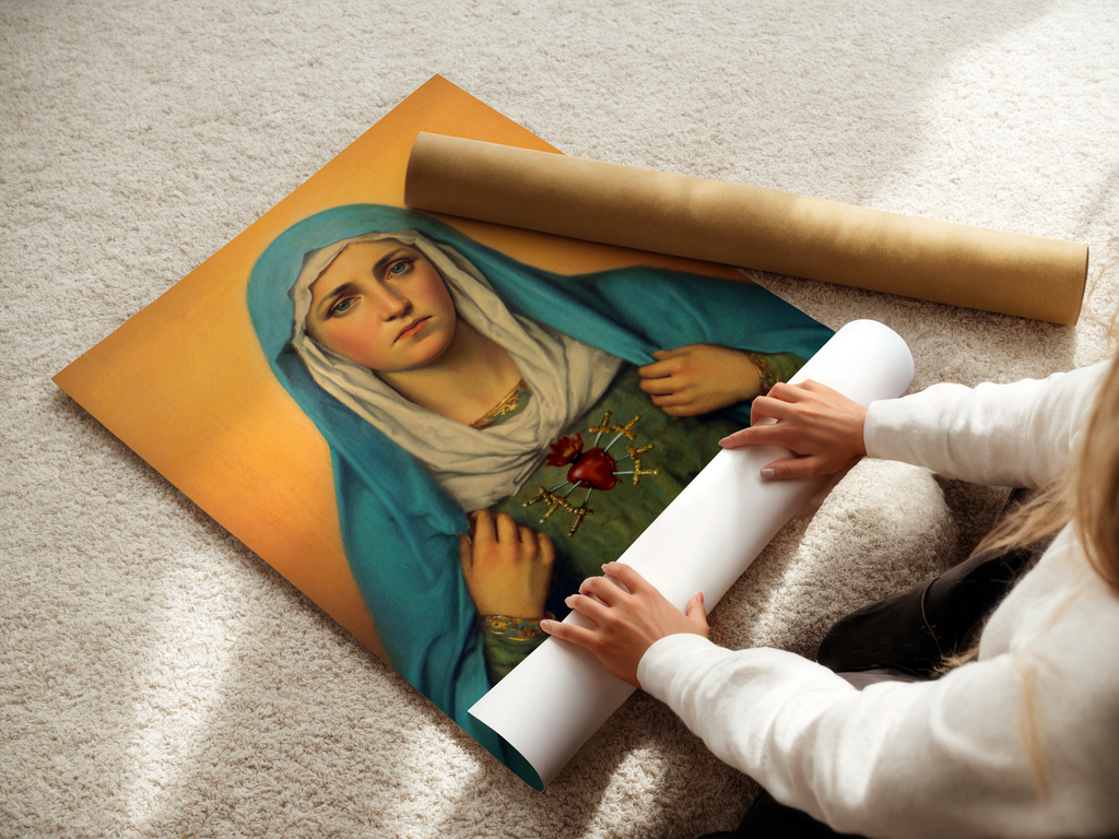 Our Lady of Sorrows Wall Art, Marian Wall Decor, Confirmation Gift