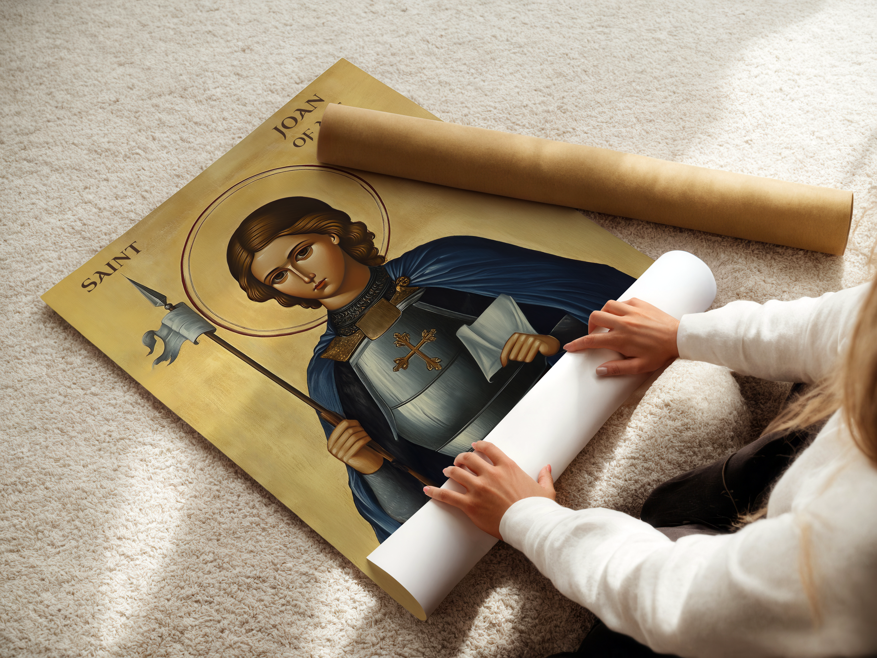 Saint Joan of Arc Icon Print, Courage and Calling Gift, Byzantine Wall Art, Holygraceart