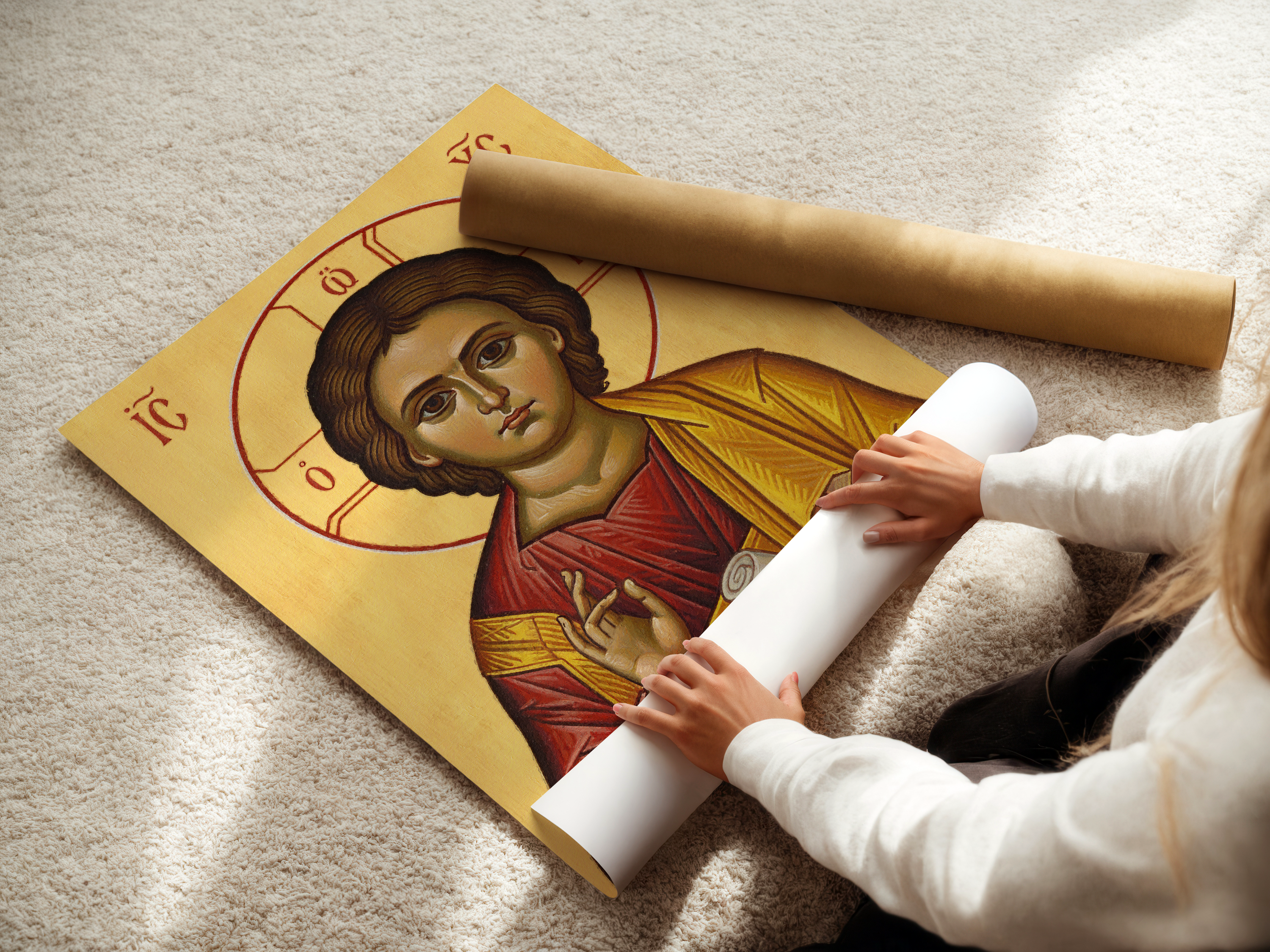 Christ Pantocrator Orthodox Icon Print, Christian Wall Decor, Baptism Gift, Holygraceart