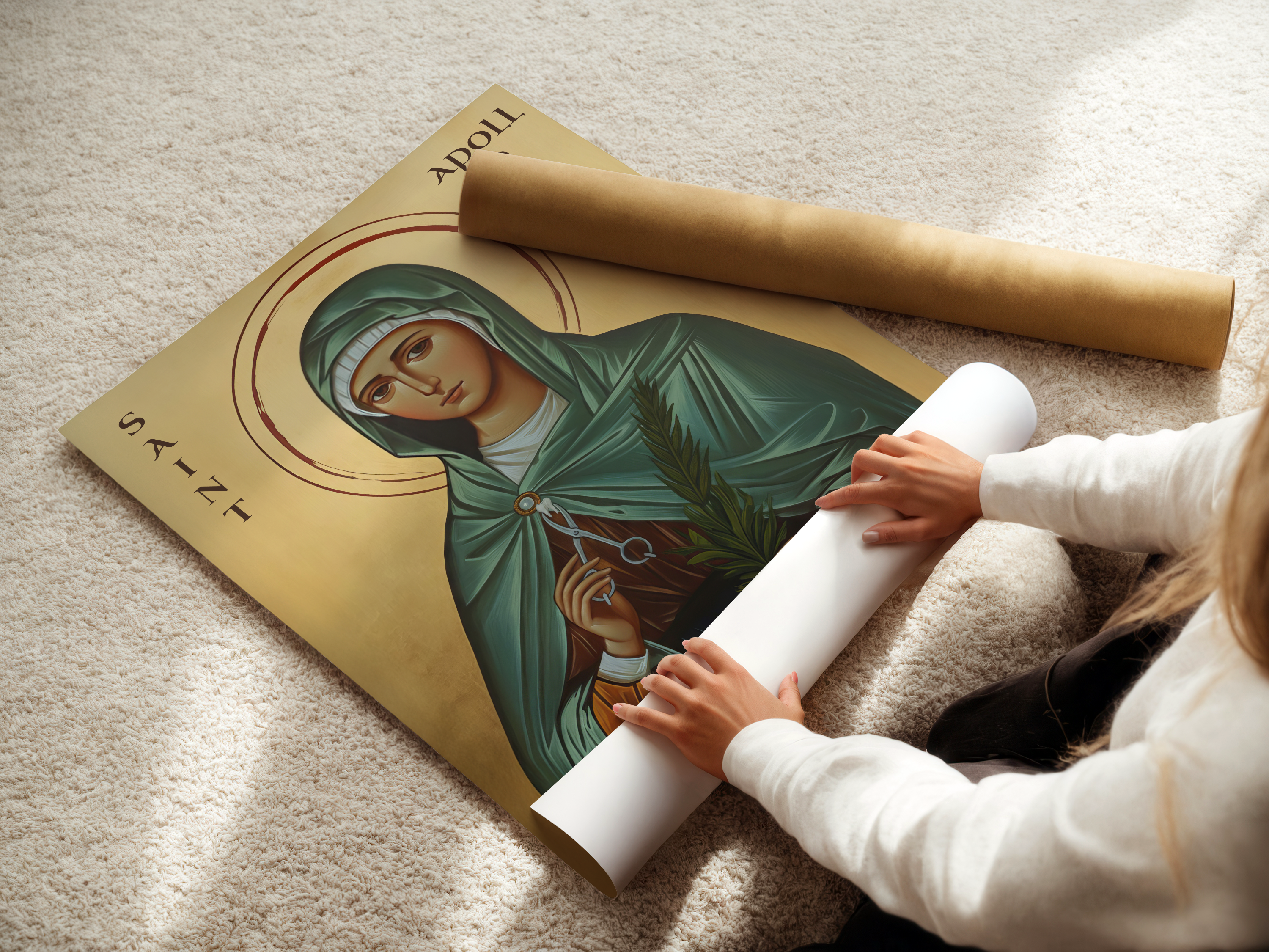 Saint Apollonia Icon Print, Patron Saint of Dentists Gift, Home Altar Decor, Holygraceart