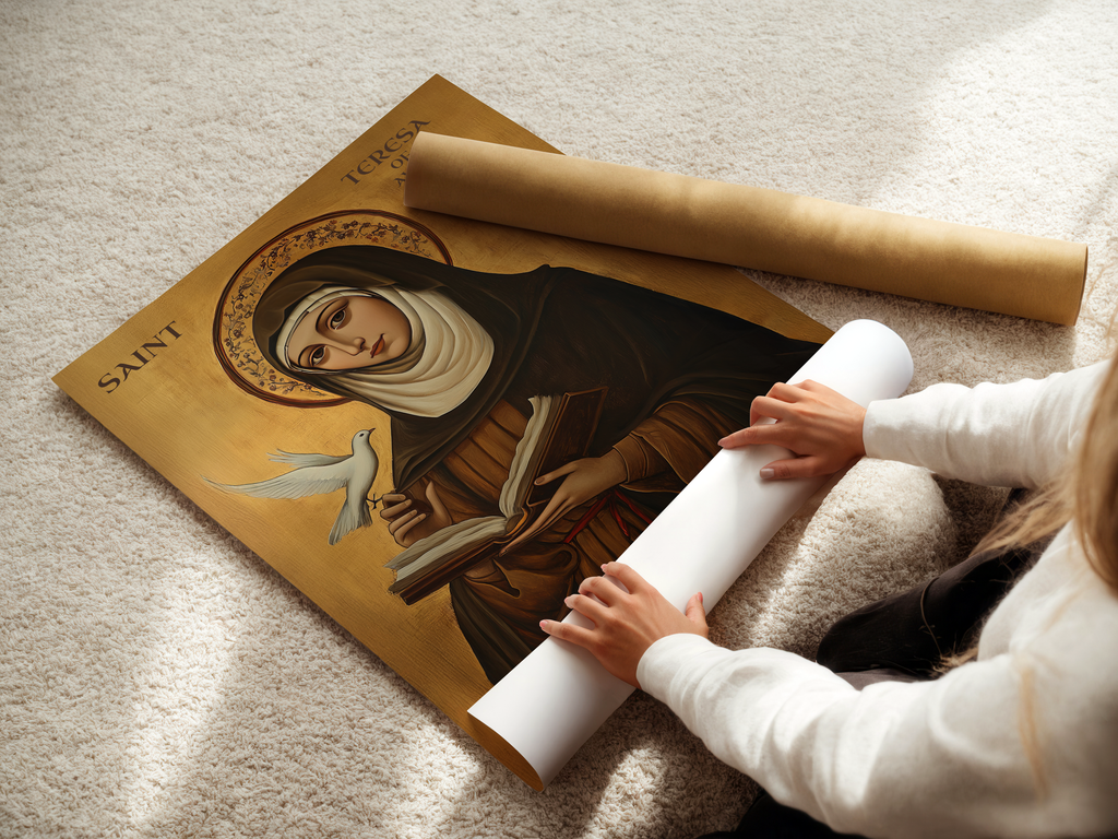 Saint Teresa of Avila Icon Print, Teacher & Confirmation Gift, Carmelite Orthodox Decor
