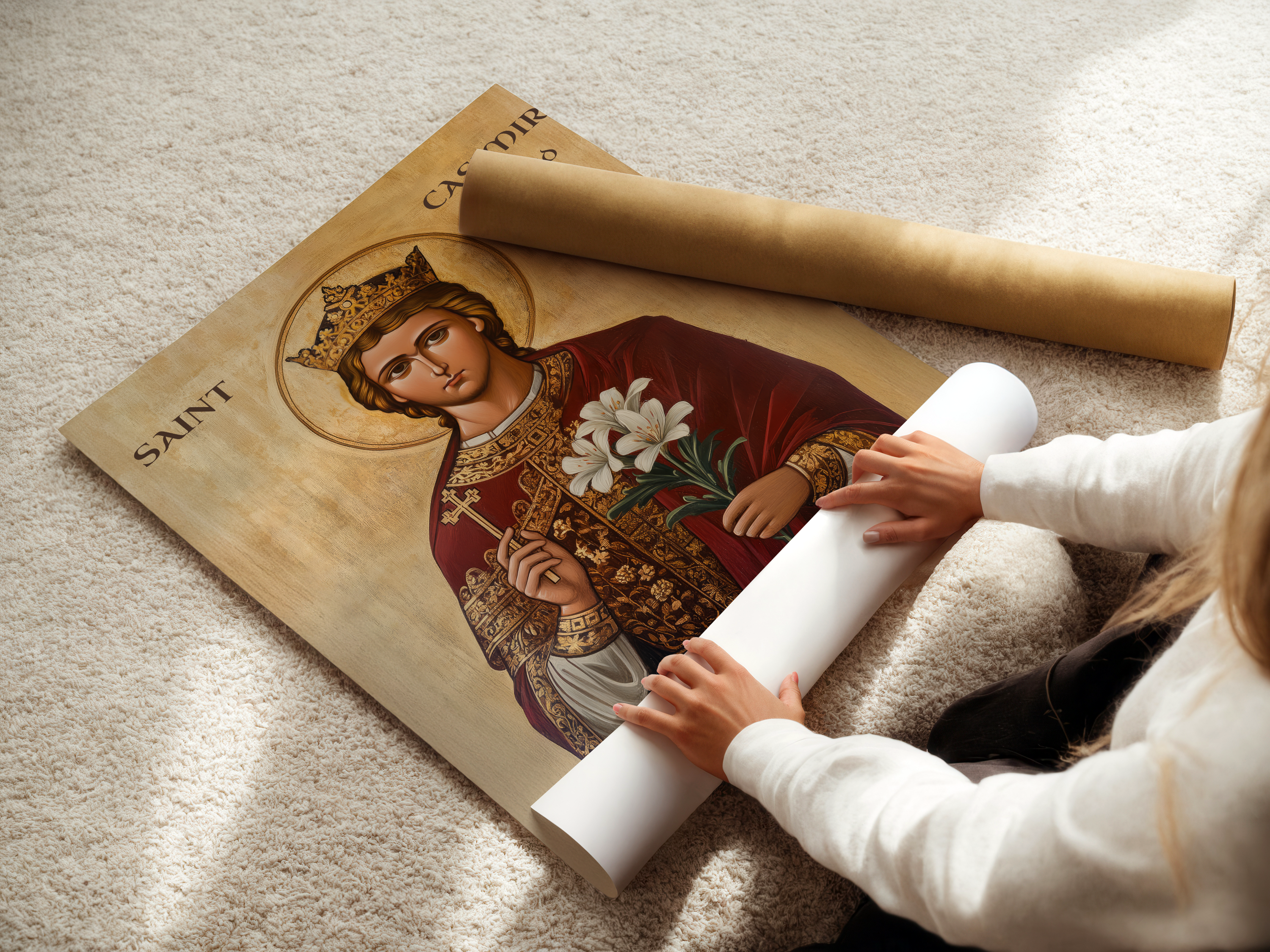 Saint Casimir of Poland Icon Print, Youth Patron Gift, Orthodox Home Decor, Holygraceart