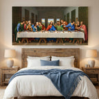 Last Supper Canvas Painting, Leonardo Da Vinci Inspired Christian Home Decor