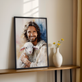 The Good Shepherd Wall Art, Jesus with Lamb Print, Peaceful Prayer Corner, Holygraceart