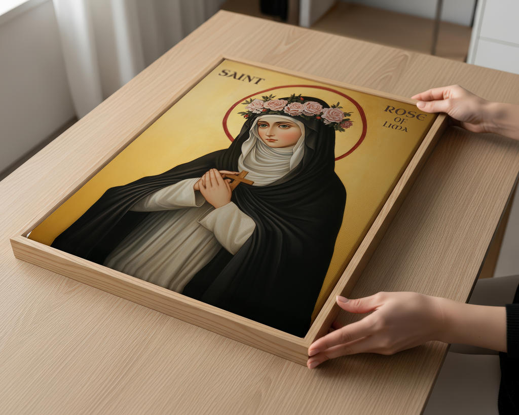 Saint Rose of Lima Icon Print, Women of Faith Gift, confirmation gift, Catholic Decor