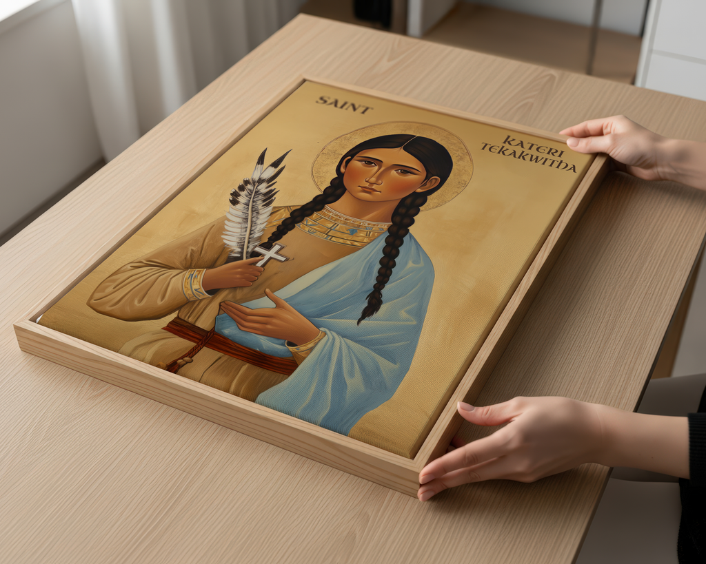 Saint Kateri Tekakwitha Icon Print, Gift for Women of Faith, Orthodox Home Decor