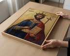 Saint Louis IX of France Icon Print, Patron Saint of Leaders, Kingly Faith Gift, Holygraceart