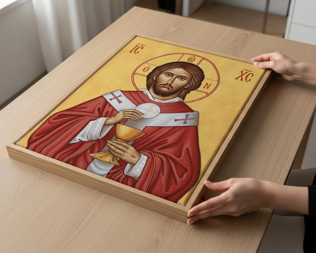 Jesus Christ Eucharistic Orthodox Icon, Priest Gift, Altar Blessing Decor, Holygraceart
