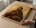 Saint Drogo Icon Wall Art, Shepherd Gift Orthodox Decor, Holygraceart