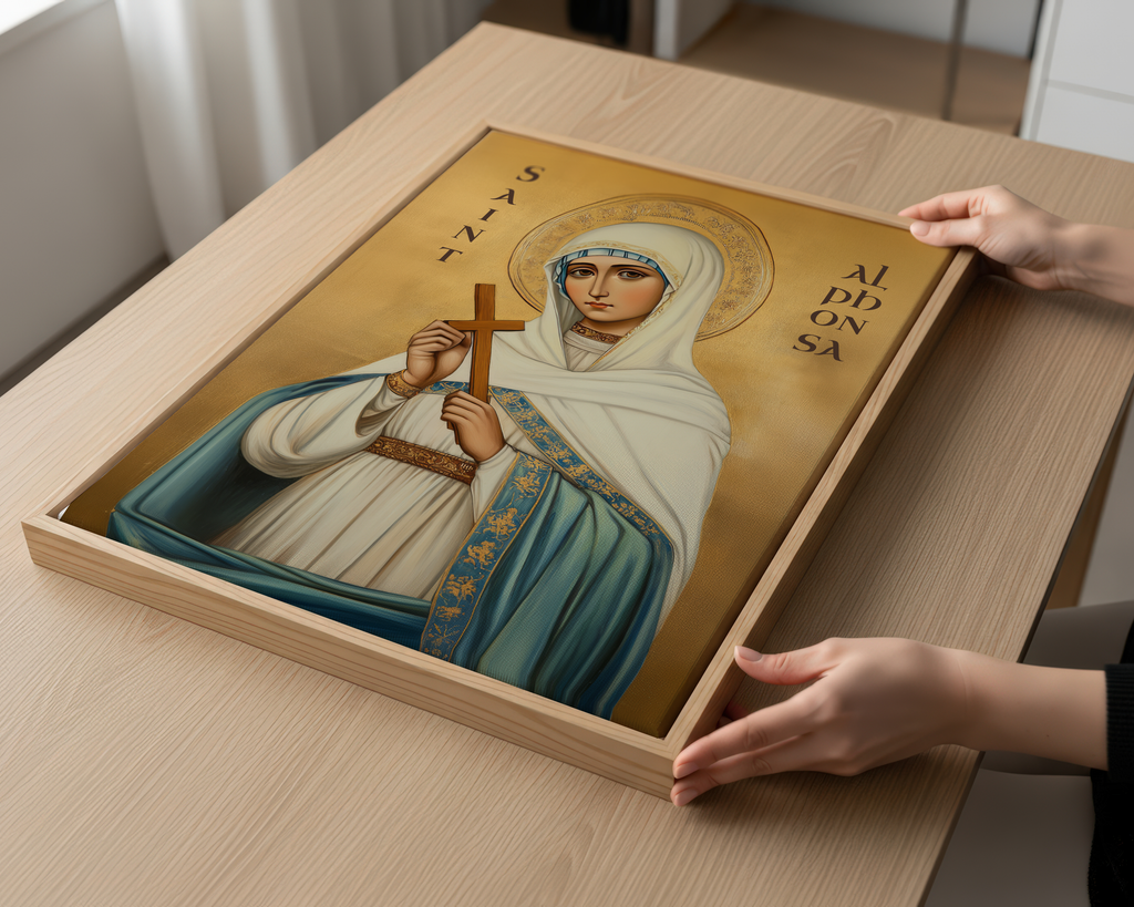 Saint Alphonsa Icon Wall Art, Suffering with Grace Gift Orthodox Decor, Holygraceart