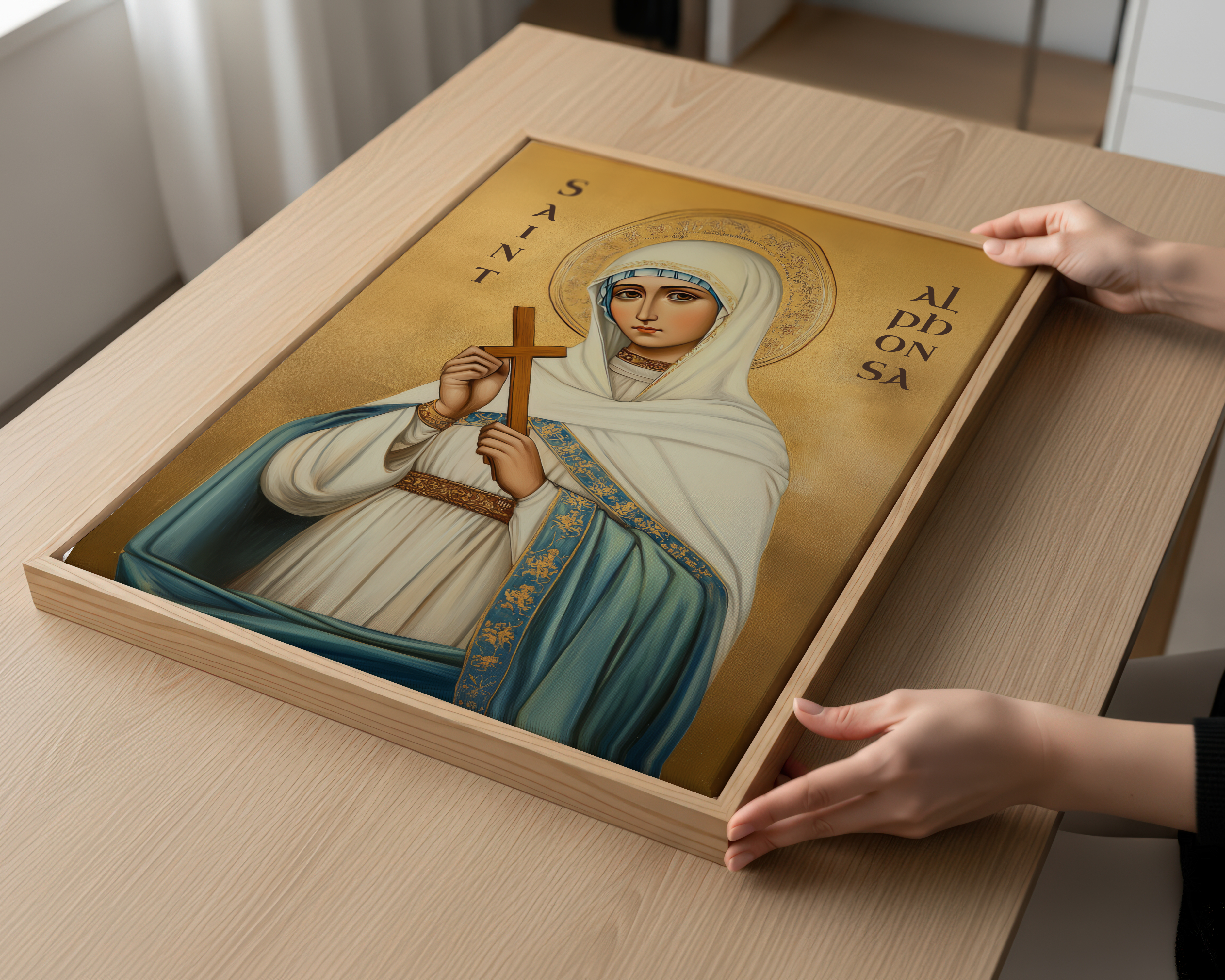 Saint Alphonsa Icon Wall Art, Suffering with Grace Gift Orthodox Decor, Holygraceart
