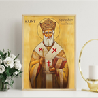 Saint Spyridon of Trimythous Icon Print, Clergy & Bishop Gift, Orthodox Home Decor