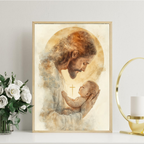 Jesus with Baby Wall Art, Baptism Gift, Christian Nursery Decor, Holygraceart