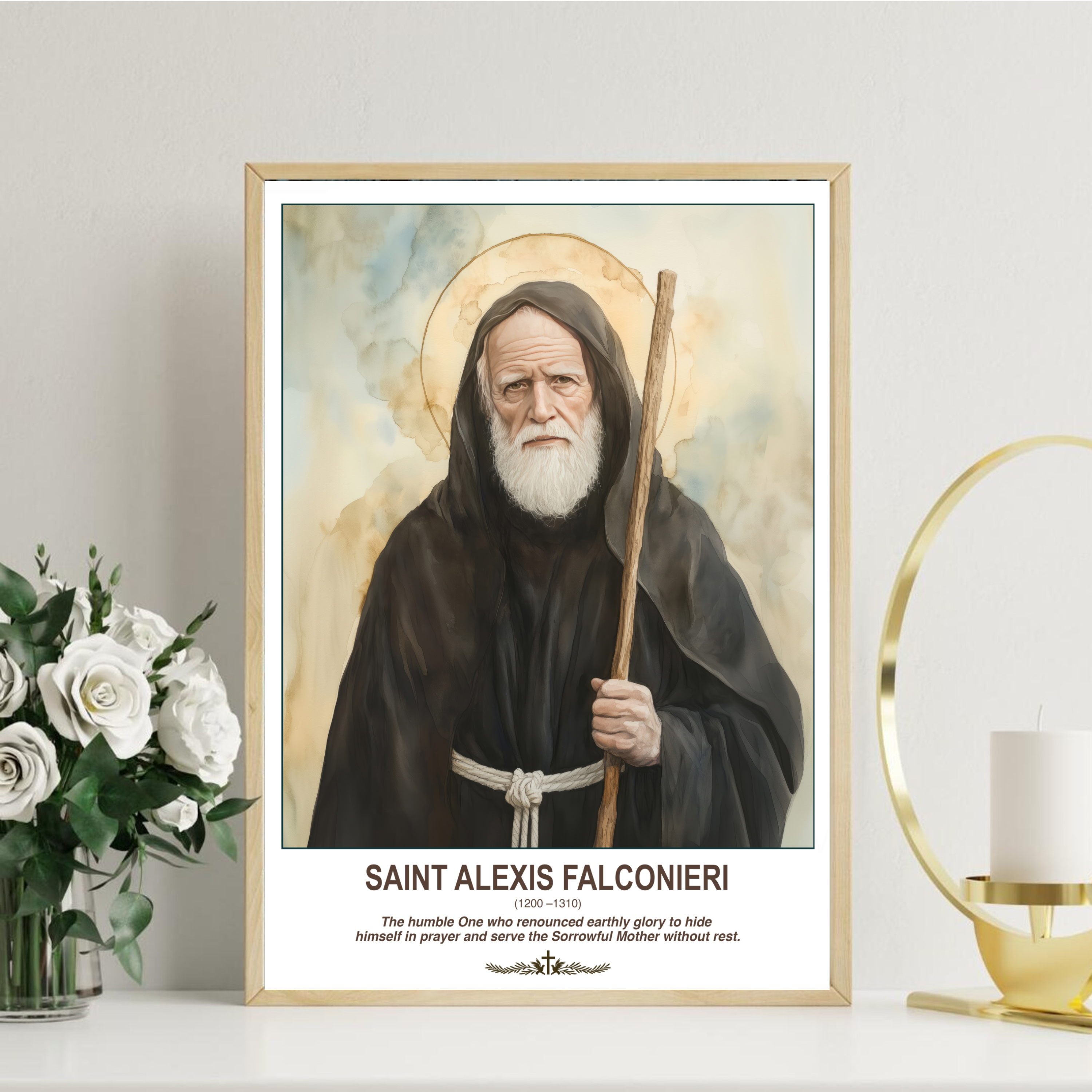 Saint Alexis Devotional Poster, Faith-Inspired Gift, Monastic Wall Decor, Holygraceart H283