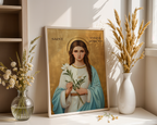 Saint Maria Goretti Icon Print, Young Women Faith Gift Orthodox, Holygraceart