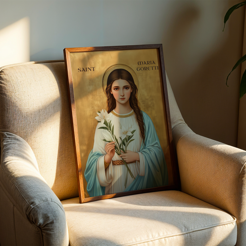 Saint Maria Goretti Icon Print, Young Women Faith Gift Orthodox, Holygraceart