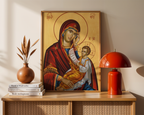 Virgin Mary and Child Orthodox Icon Print, Marian Home Decor, Holygraceart
