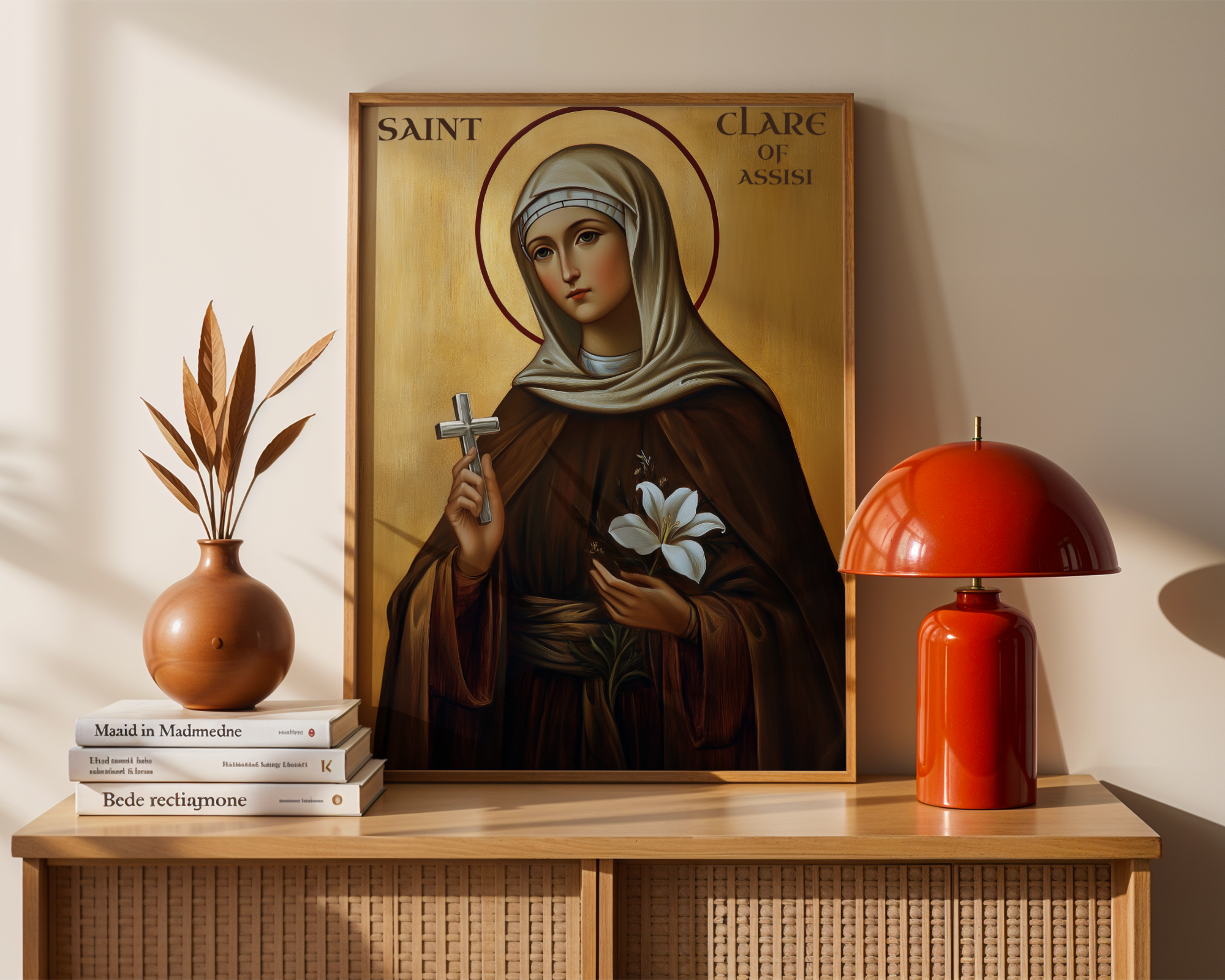 Saint Clare of Assisi Icon Print, Vocation Gift, Sacred Decor, Holygraceart