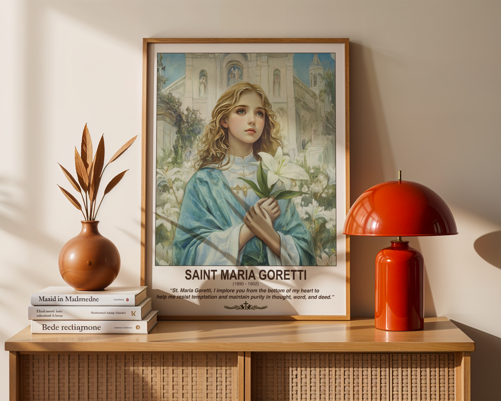 Saint Maria Goretti Wall Art, Purity and Innocence Gift, Catholic Home Decor, Holygraceart