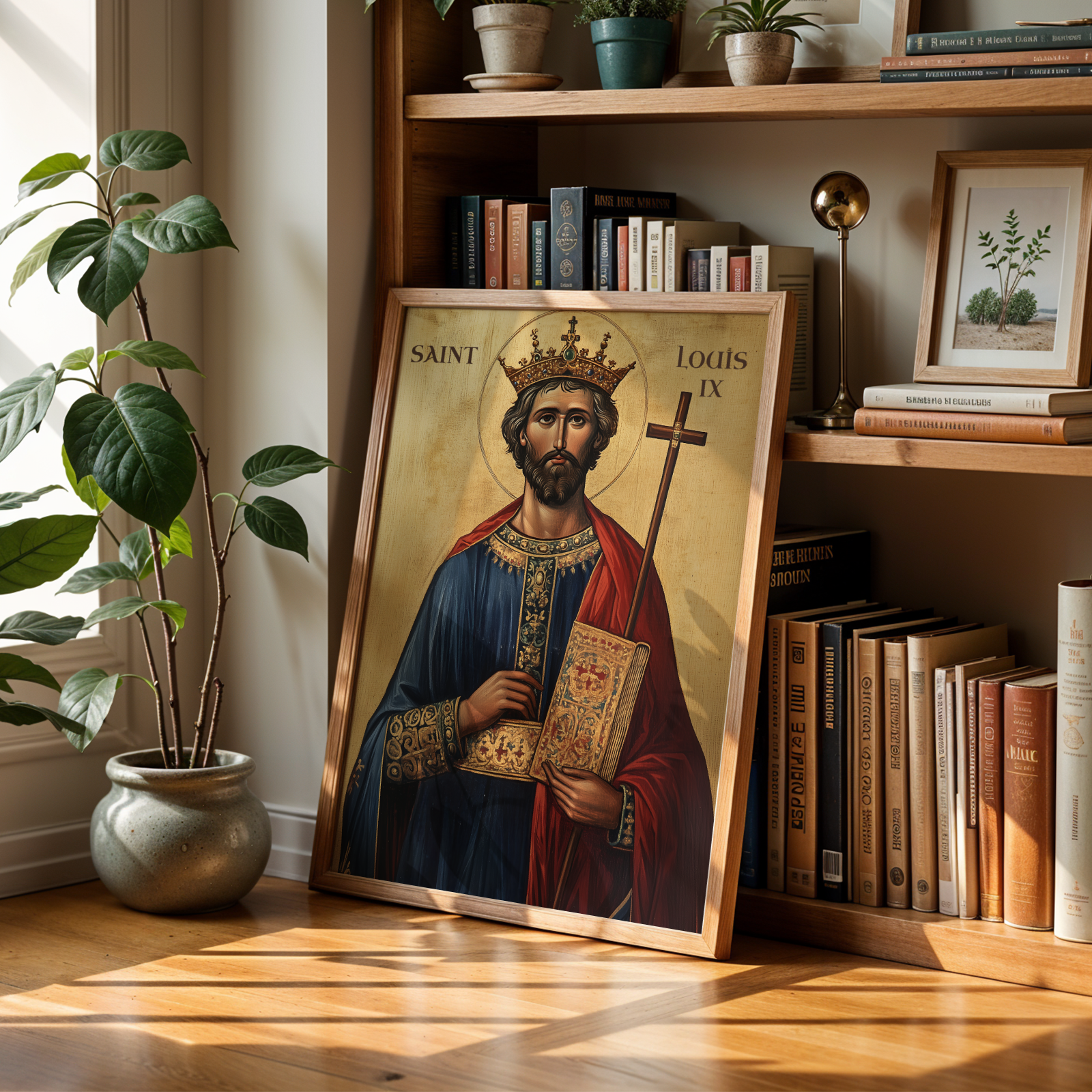 Saint Louis IX of France Icon Print, Patron Saint of Leaders, Kingly Faith Gift, Holygraceart