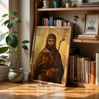 Saint Drogo Icon Wall Art, Shepherd Gift Orthodox Decor, Holygraceart