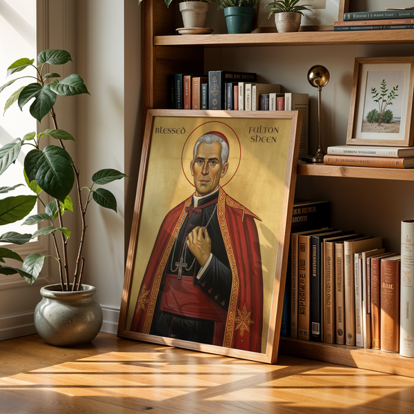 Blessed Fulton Sheen Icon Wall Art, Preacher Gift Orthodox Home Decor, Holygraceart