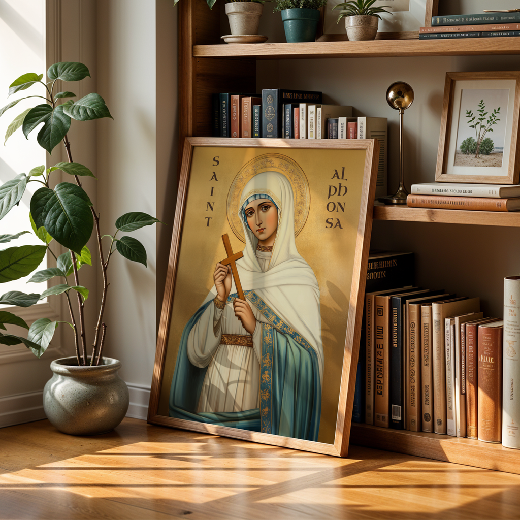 Saint Alphonsa Icon Wall Art, Suffering with Grace Gift Orthodox Decor, Holygraceart