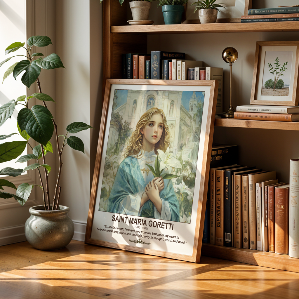 Saint Maria Goretti Wall Art, Purity and Innocence Gift, Catholic Home Decor, Holygraceart