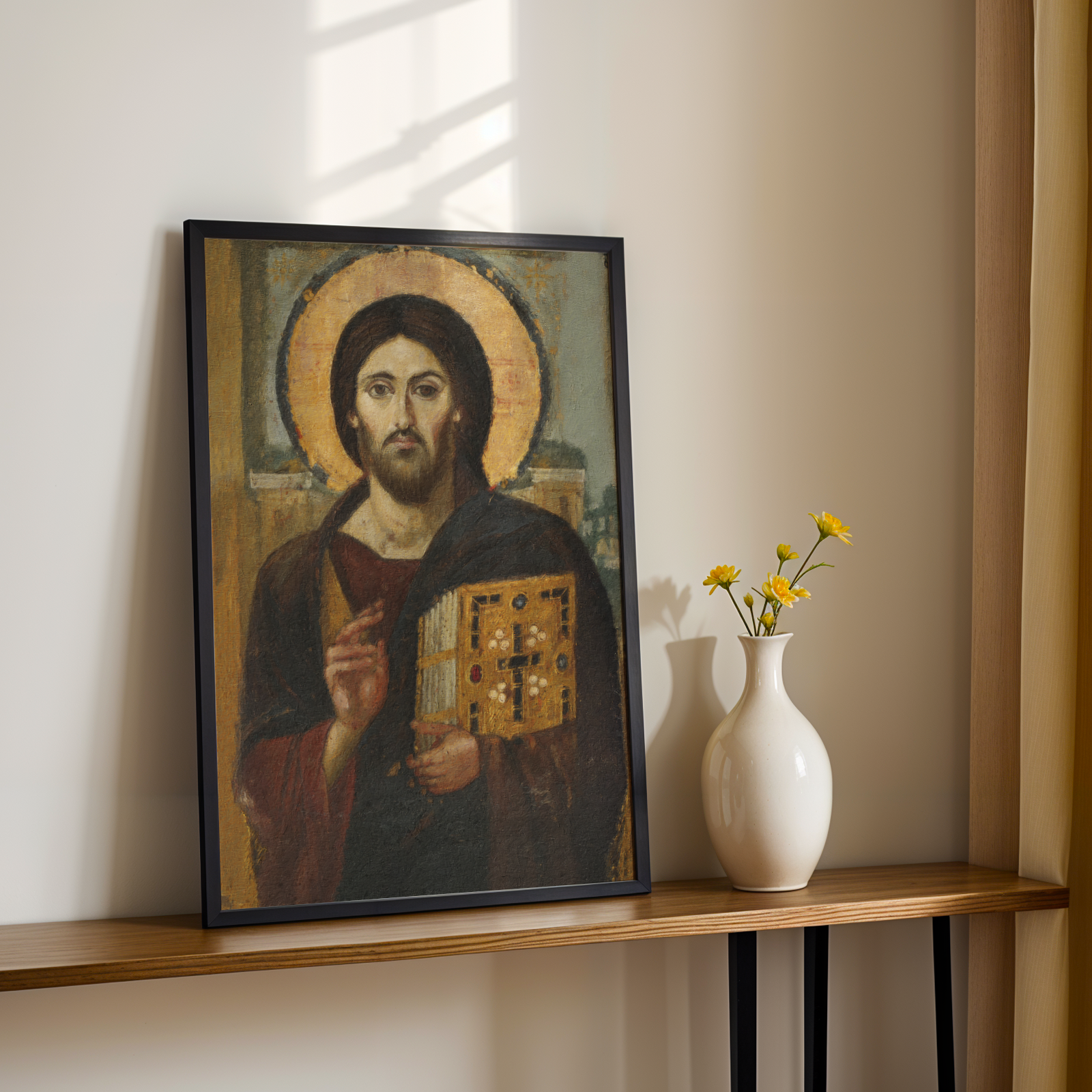 Christ Pantocrator Orthodox Icon Print, Savior Byzantine Devotional Gift, Holygraceart