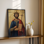 Saint Louis IX of France Icon Print, Patron Saint of Leaders, Kingly Faith Gift, Holygraceart
