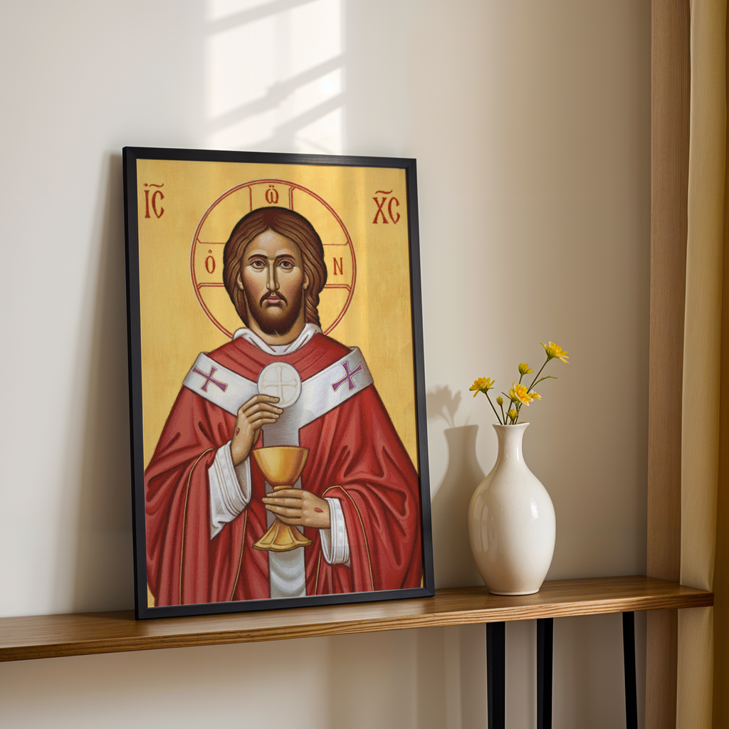 Jesus Christ Eucharistic Orthodox Icon, Priest Gift, Altar Blessing Decor, Holygraceart