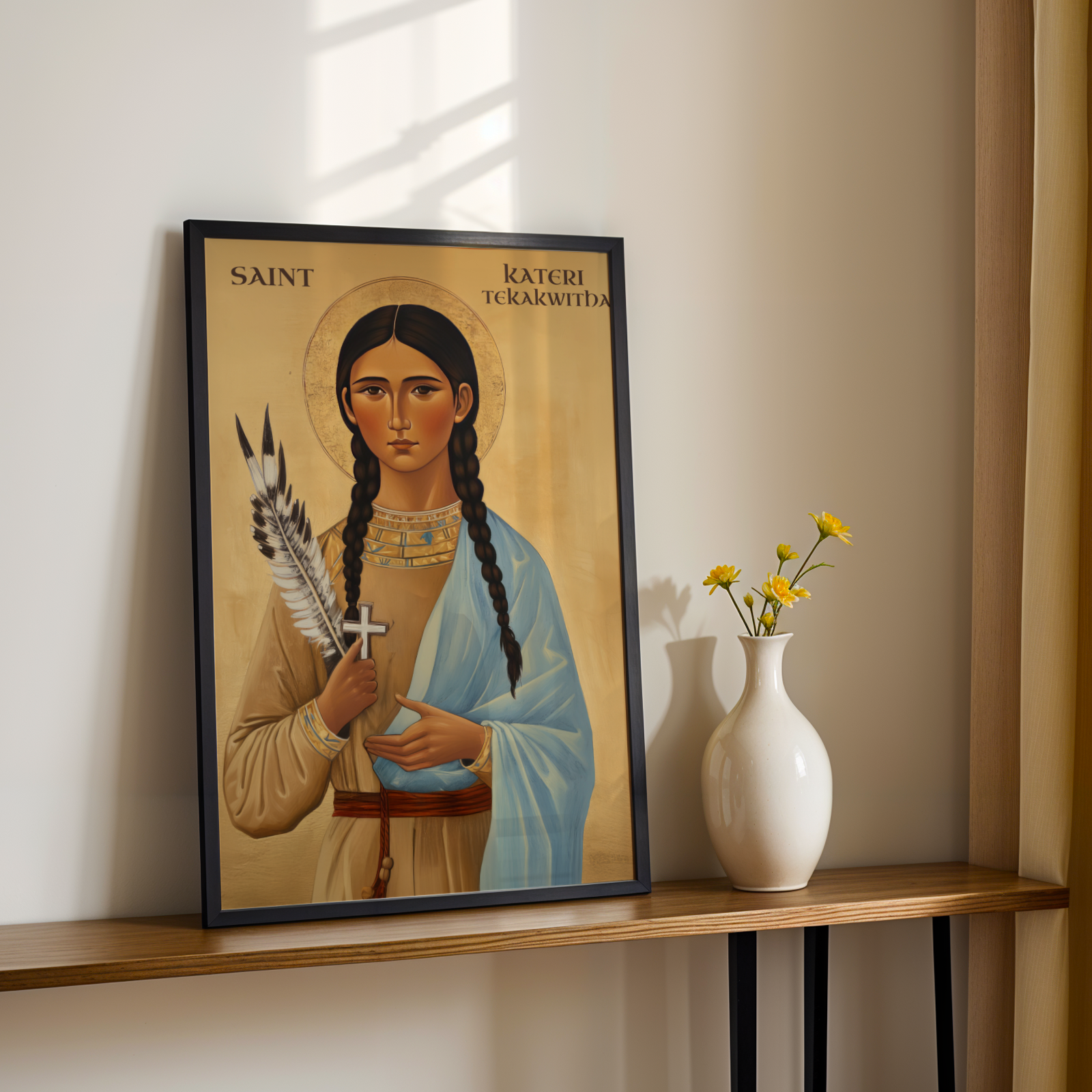 Saint Kateri Tekakwitha Icon Print, Gift for Women of Faith, Orthodox Home Decor