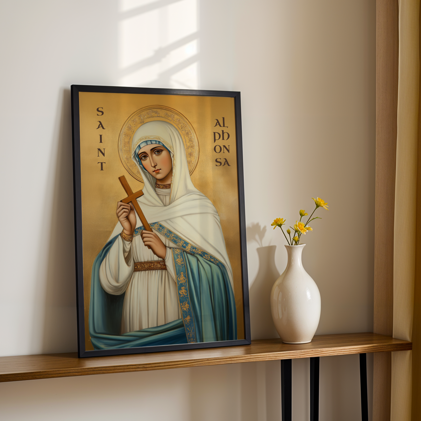 Saint Alphonsa Icon Wall Art, Suffering with Grace Gift Orthodox Decor, Holygraceart