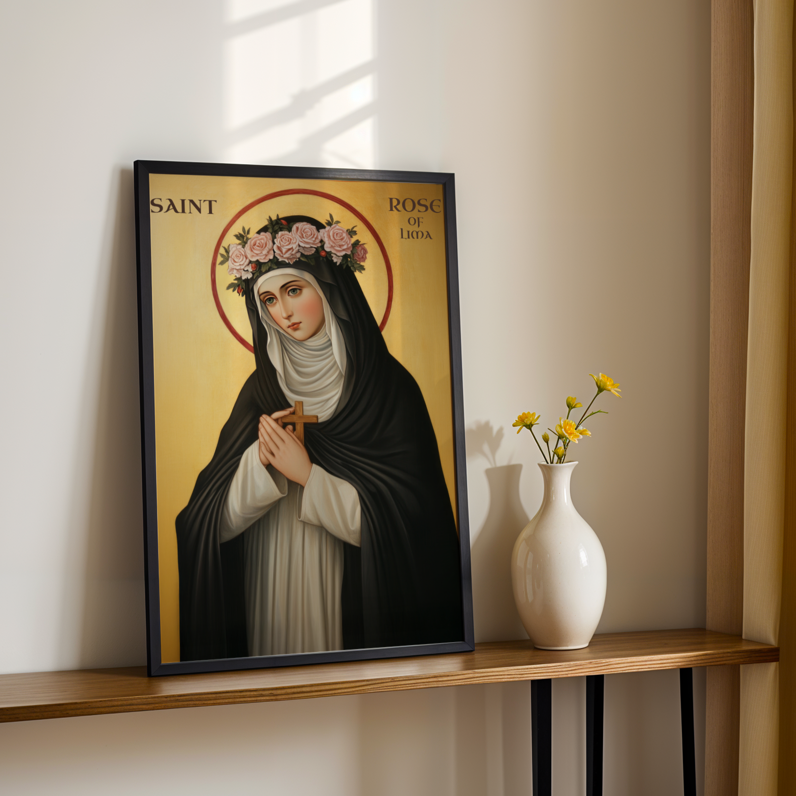 Saint Rose of Lima Icon Print, Women of Faith Gift, confirmation gift, Catholic Decor