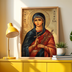 Saint Aurelia Icon Print, Baptism & Confirmation Gift, Orthodox Wall Art, Holygraceart