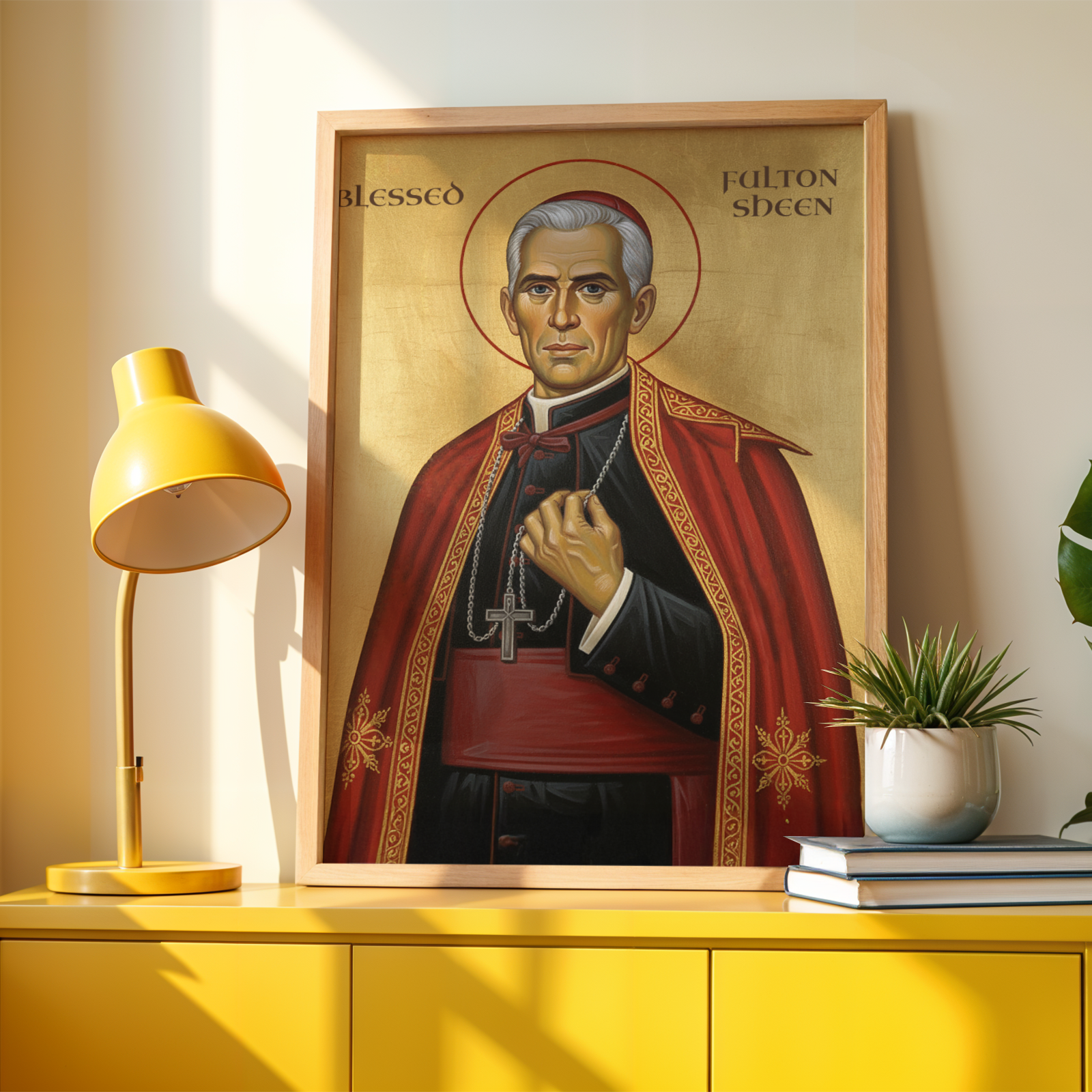 Blessed Fulton Sheen Icon Wall Art, Preacher Gift Orthodox Home Decor, Holygraceart