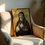 Saint Hildegard of Bingen Icon Print, Spiritual Wisdom Gift, Byzantine Wall Art, Holygraceart